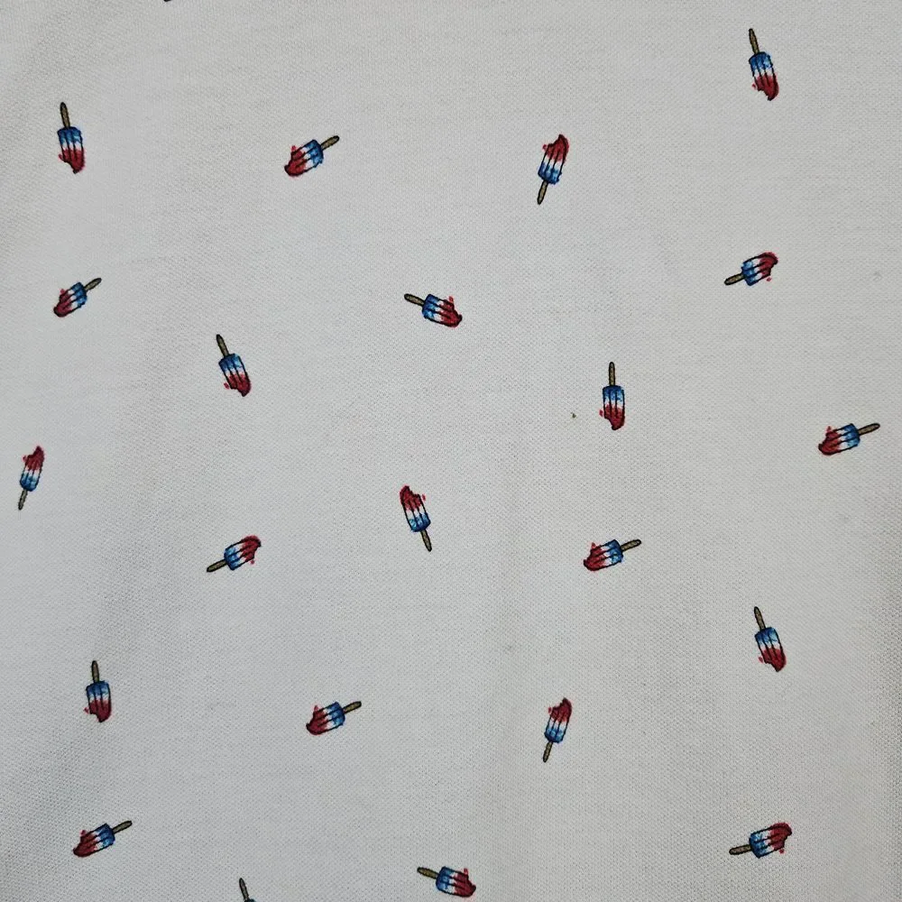 Aeropostale Youth Size M Ivory Polo Shirt 100% Cotton Popsicle Print Preppy Boys
